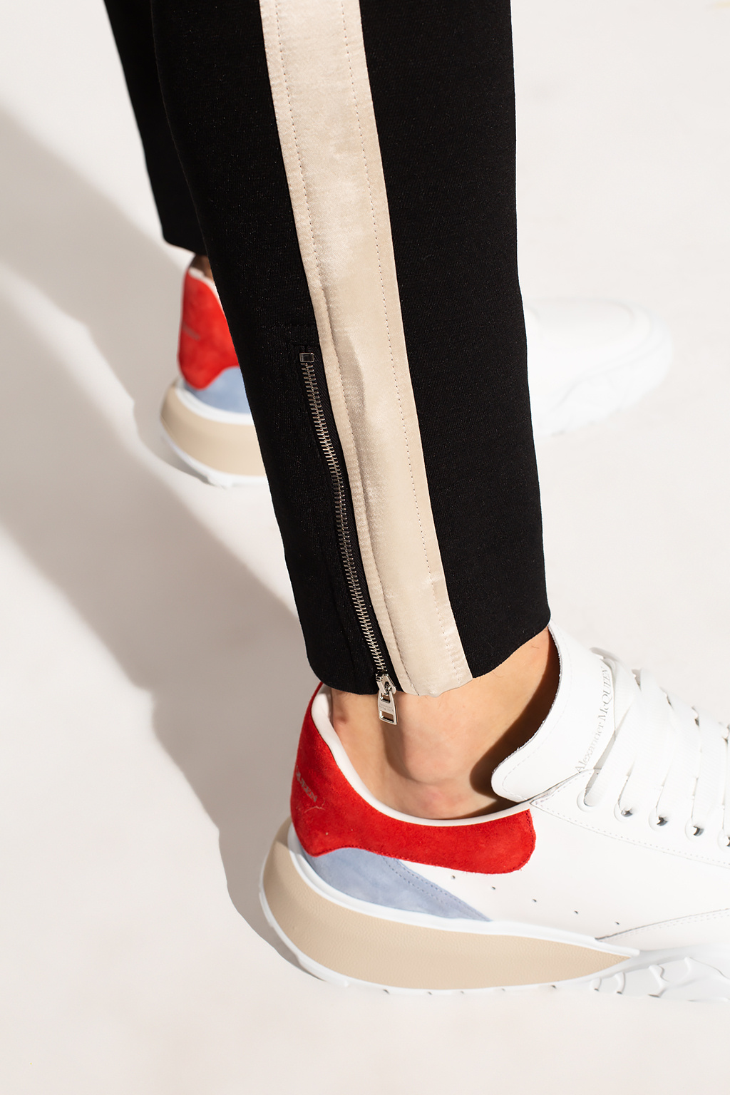 【送料&関税込】Alexander McQueen Pants With Side Stripes Side Stripe Trousers Black for Women | Alexander McQueen
